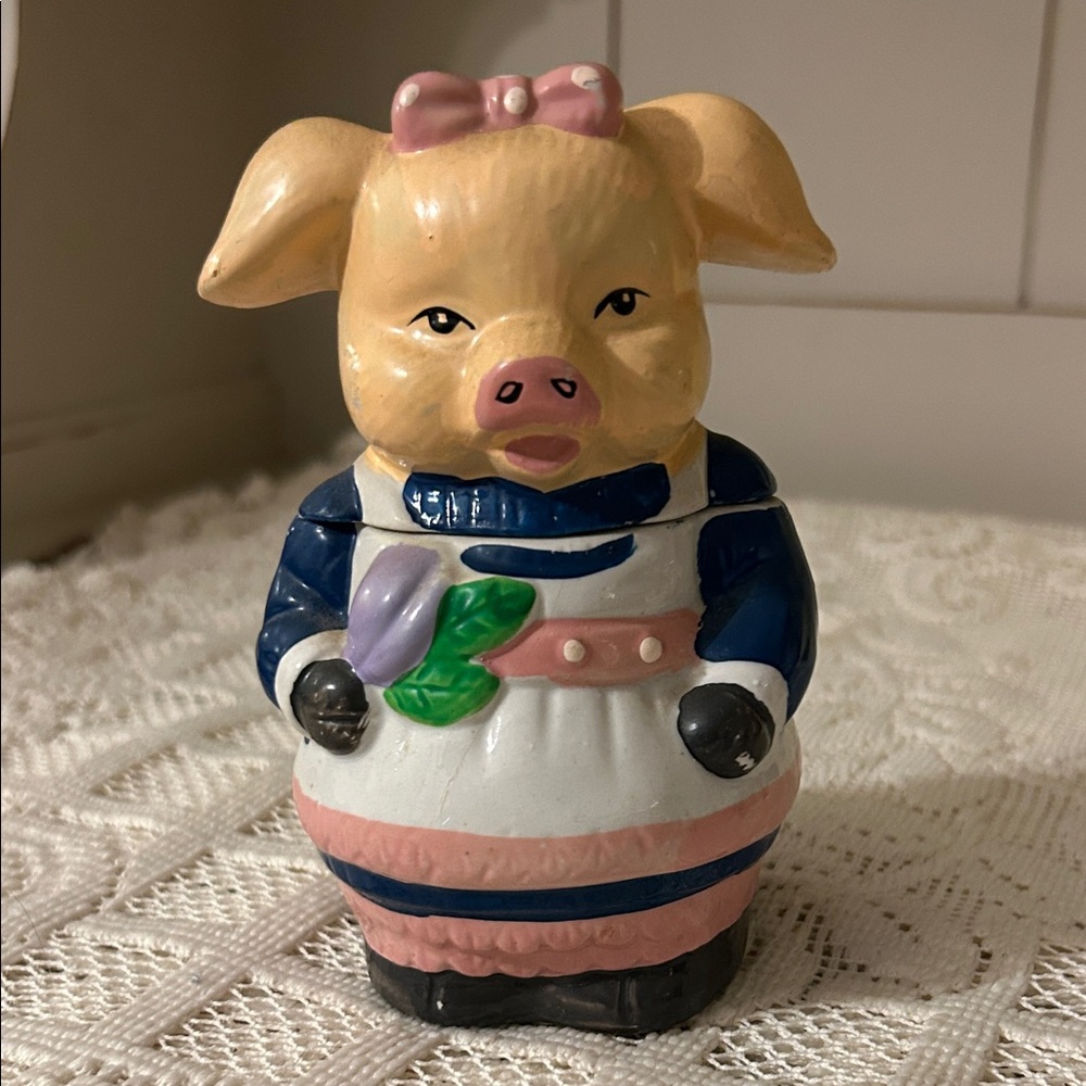 Vintage Pig Ceramic Sugar Dish